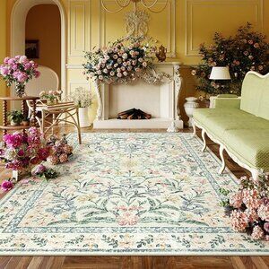 NEW 5x7, Machine Washable Area Rugs Non-Slip, Vintage